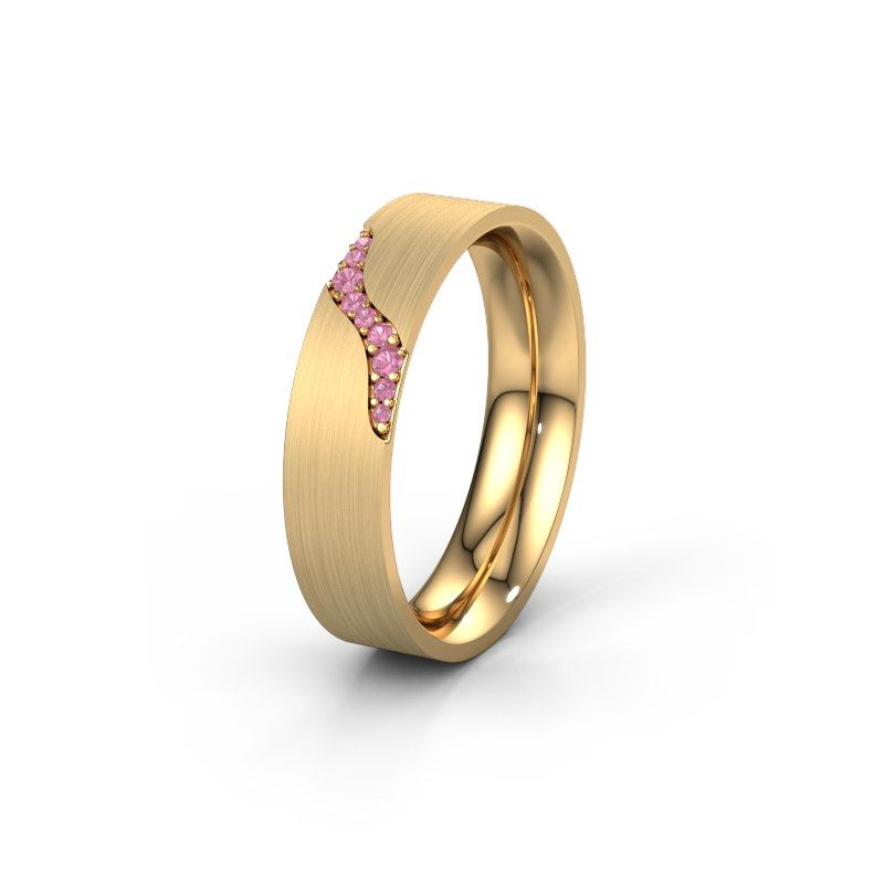 Image of Wedding ring WH2100L46BM<br/>585 gold ±6x2 mm<br/>Pink sapphire