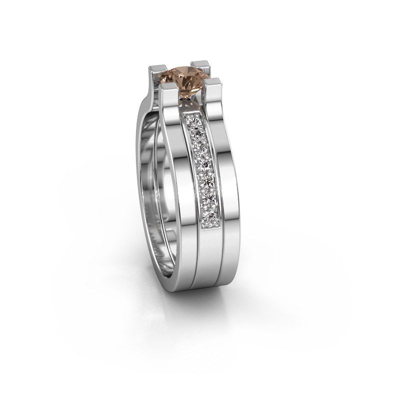 Afbeelding van Verlovingsring Myrthe 950 platina bruine diamant 0.668 crt