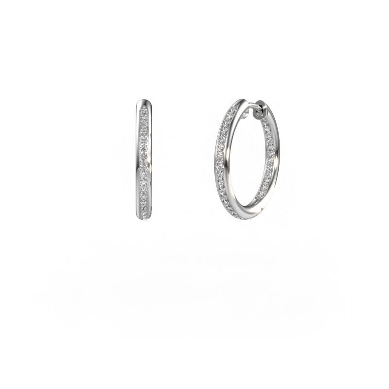 Hoop earrings Sina 15mm 585 white gold lab grown diamond 0.402 crt