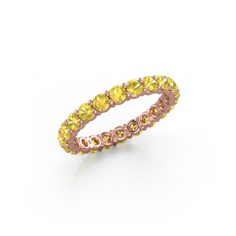 Aanschuifring Heddy rnd 2.7 585 rosé goud gele saffier 2.7 mm