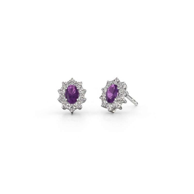 Ohrringe Leesa 585 Weißgold Amethyst 6x4 mm