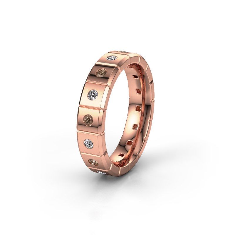 Image of Weddings ring WH2055L15DP<br/>585 rose gold ±5x2.4 mm<br/>Brown diamond