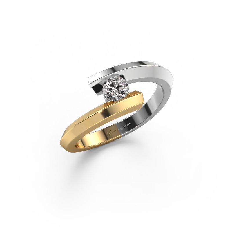 Ring Paulette 585 witgoud zirkonia 3.4 mm