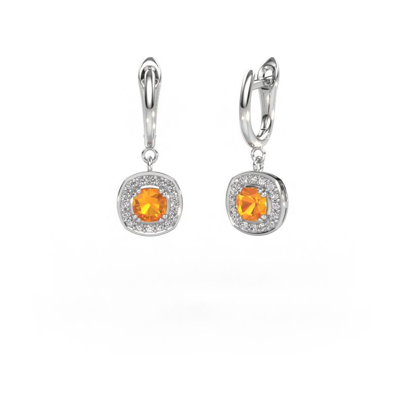 Pendants d'oreilles Marlotte 1 950 platine citrine 5 mm