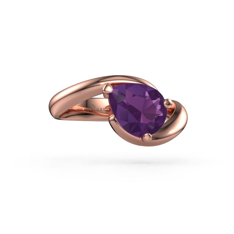 Verlovingsring Aida PER 585 rosé goud amethist 9x7 mm