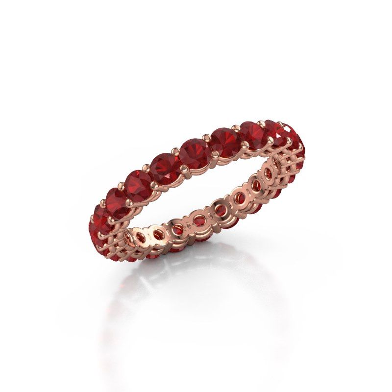 Image of Stackable ring Michelle full 3.0 585 rose gold ruby 3 mm