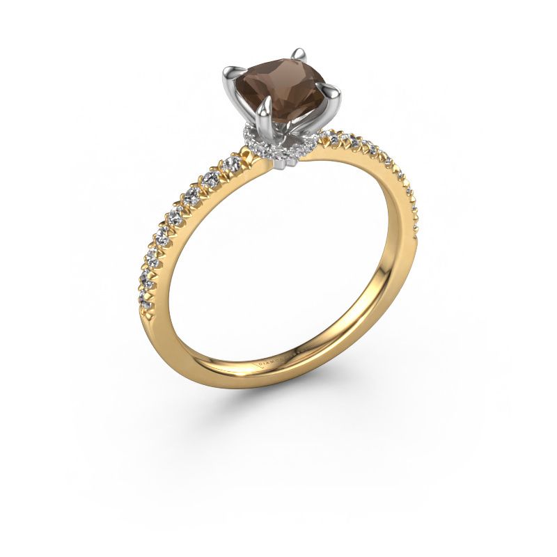 Verlovingsring Crystal CUS 4 585 goud rookkwarts 5.5 mm