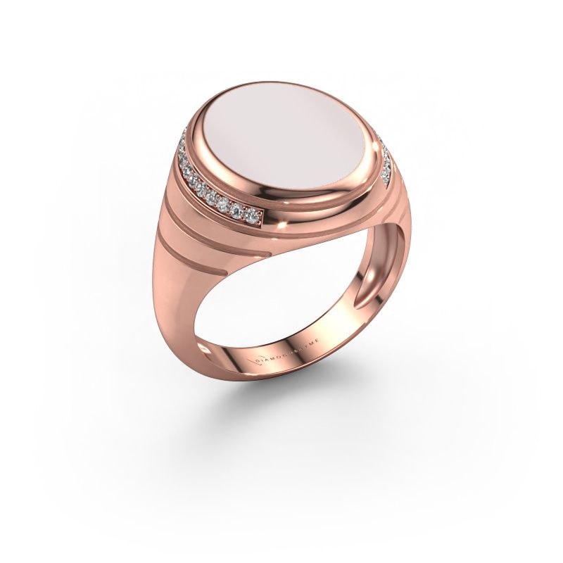 Zegelring Luuk 585 rosé goud rode lagensteen 15x12 mm