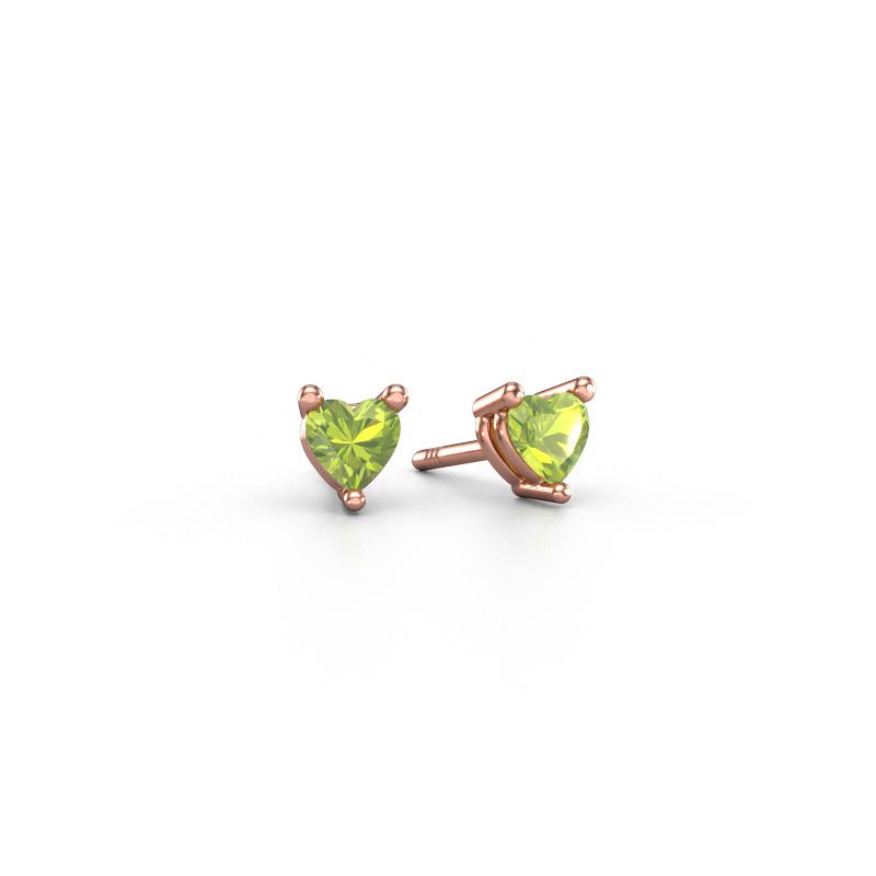 Ohrsteckers Garnet 585 Roségold Peridot 4 mm