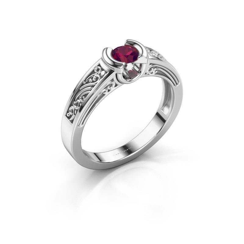 Bild von Verlobungsring elena<br/>585 Weißgold<br/>Rhodolit 4 mm