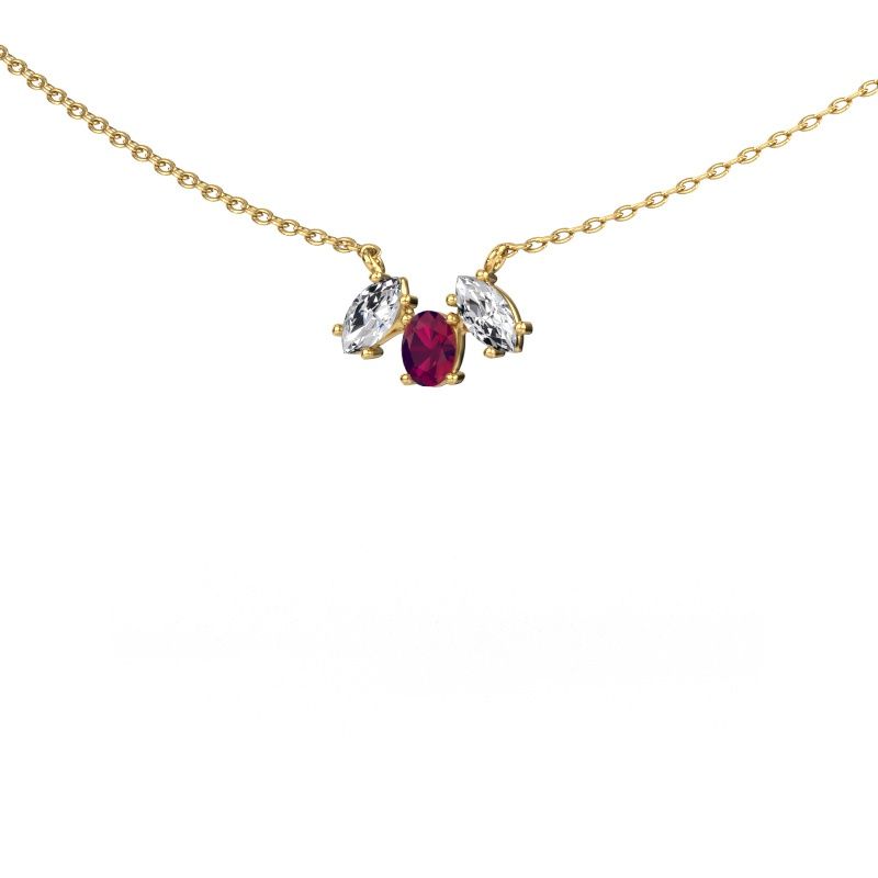 Necklace Rachal 585 gold rhodolite 4x3 mm