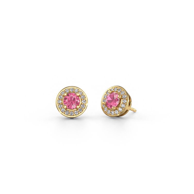 Ohrsteckers Agaat 585 Gold Pink Saphir 5 mm