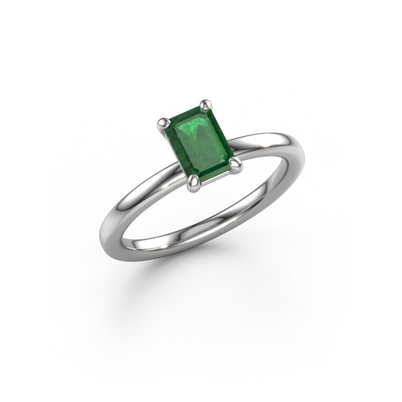 Verlobungsring Simone EME 1 950 Platin Smaragd 6.5x4.5 mm