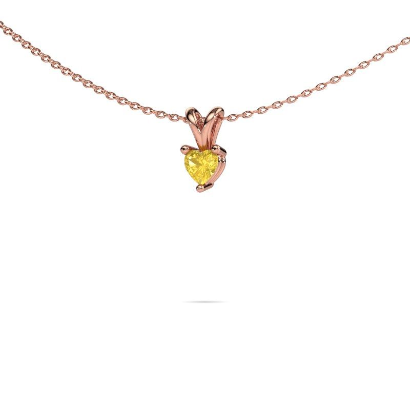 Anhänger Garnet 585 Roségold Gelb Saphir 4 mm