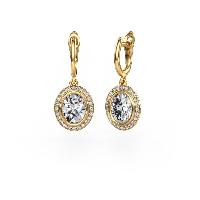 Hengende øredobber Noud OVL 585 gull lab-diamant 1.80 crt