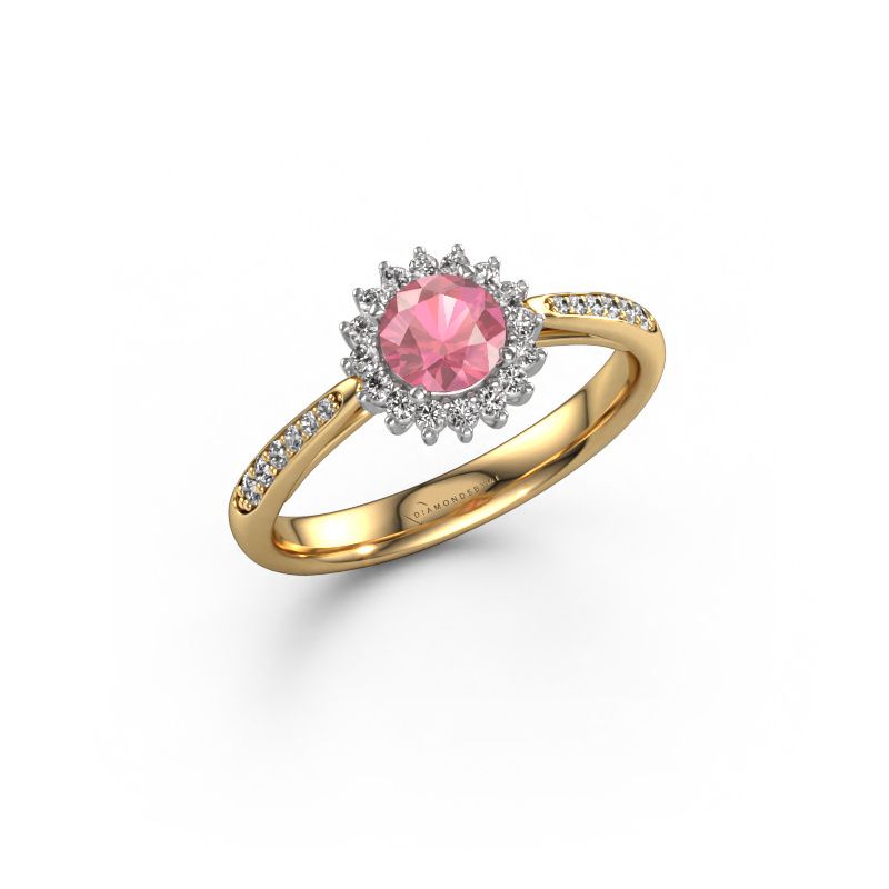 Engagement ring Tilly RND 2 585 gold tourmaline pink 5 mm