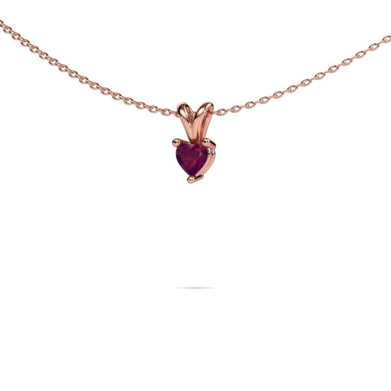 Pendentif Garnet 585 or rose rhodolite 4 mm
