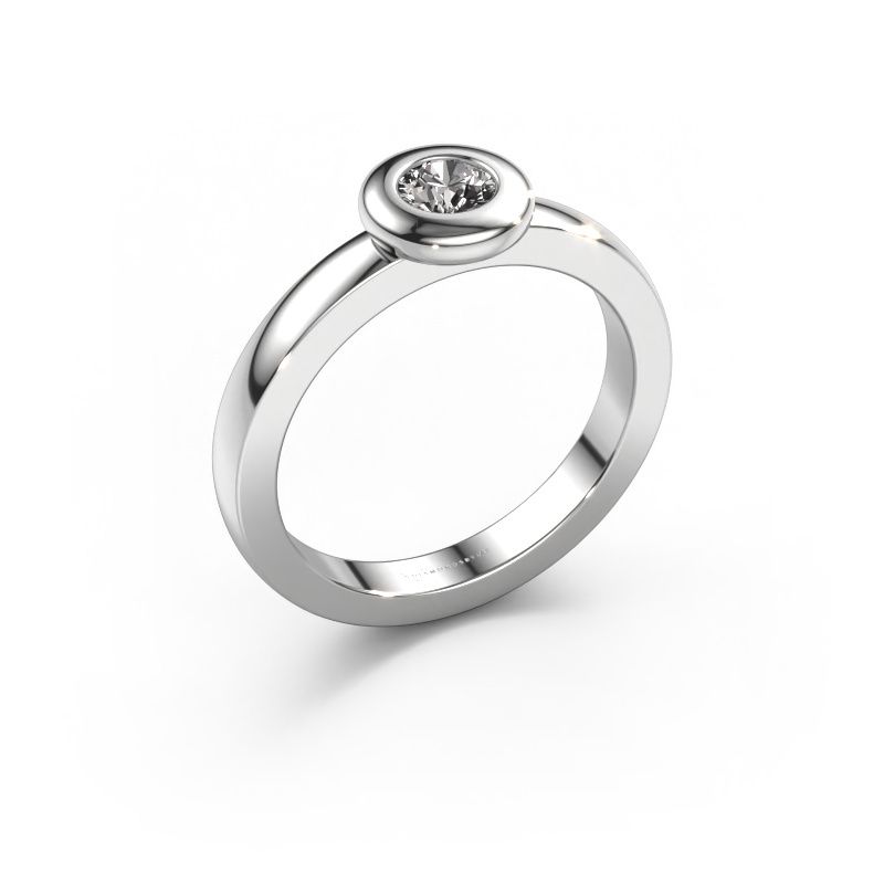 Bague Iris 585 or blanc diamant synthétique 0.60 crt