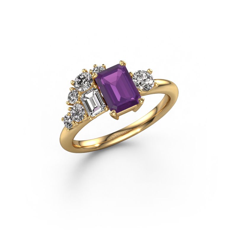 Anillo Sabina 585 oro amatista 7x5 mm