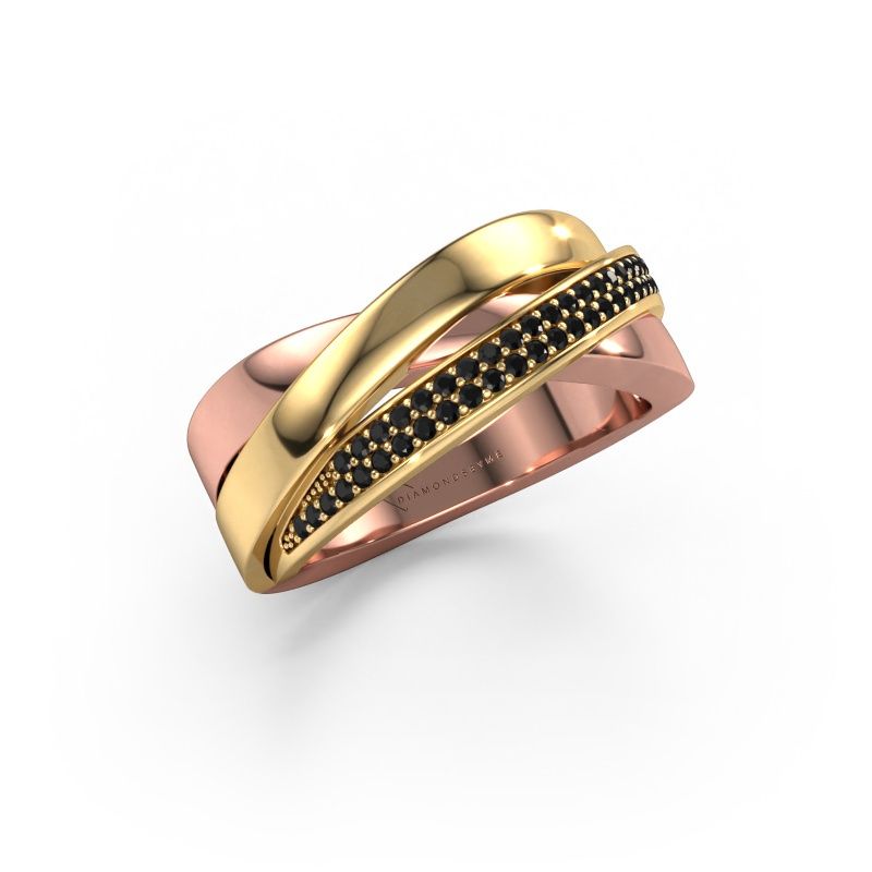 Bague Katherina 585 or rose diamant noir 0.306 crt