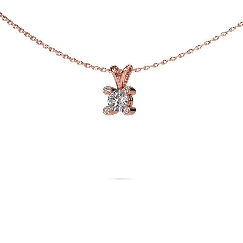 Afbeelding van Hanger Fleur 585 rosé goud diamant 0.25 crt