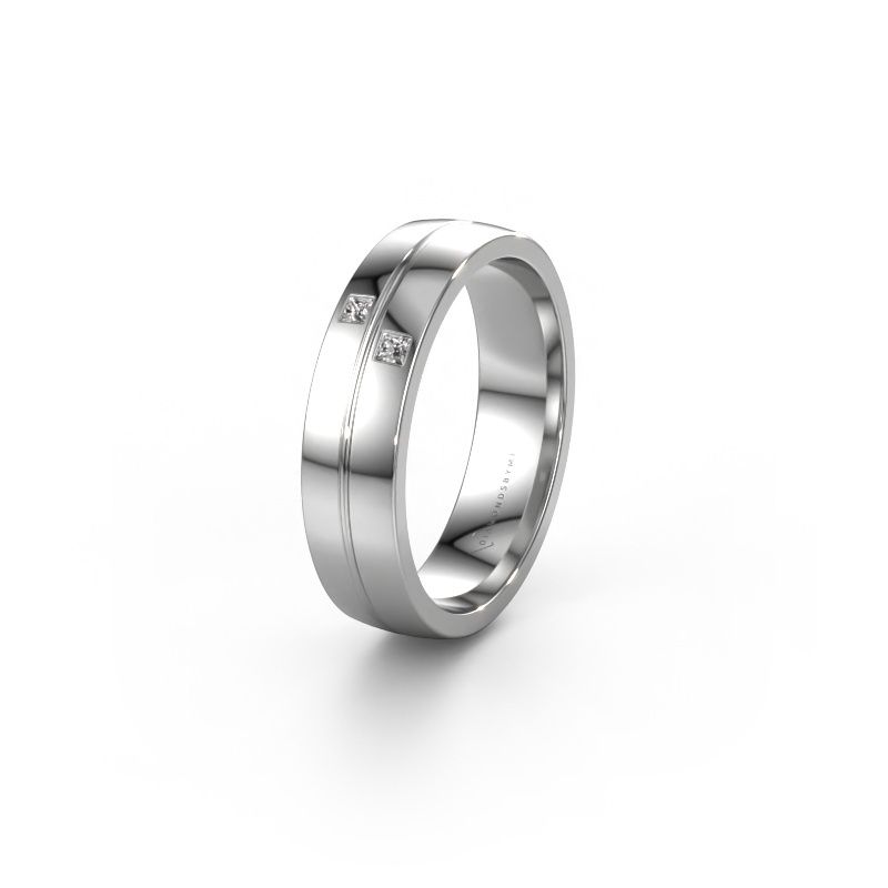 Wedding ring WH0231L25BP 585 white gold diamond ±0.20x0.08 in