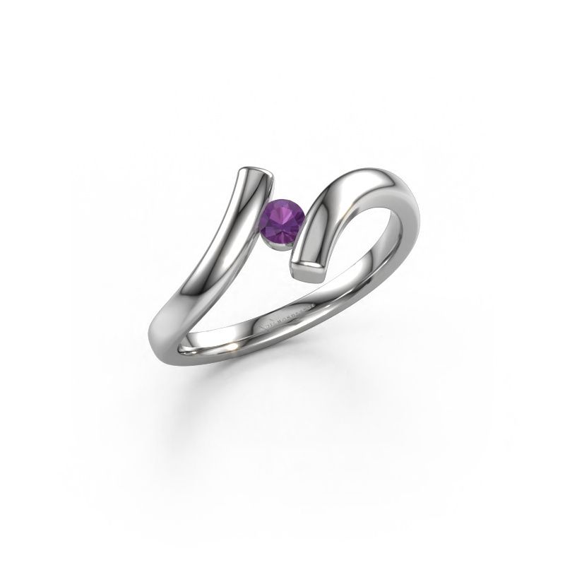 Ring Amy 585 Weißgold Amethyst 4 mm