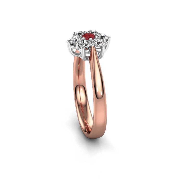 Afbeelding van Promise ring Chantal 1 585 rosé goud robijn 2.7 mm