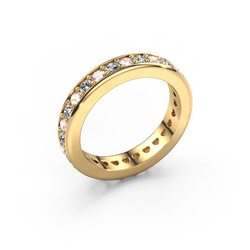 Stackable ring Nienke 585 gold morganite champagne 2.2 mm