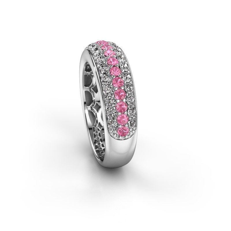 Afbeelding van Ring Emely 8<br/>950 platina<br/>Roze saffier 1.9 mm