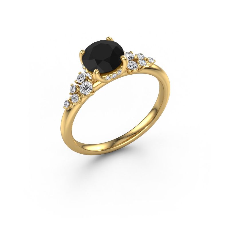 Engagement ring Emma RND 585 gold black diamond 1.551 crt