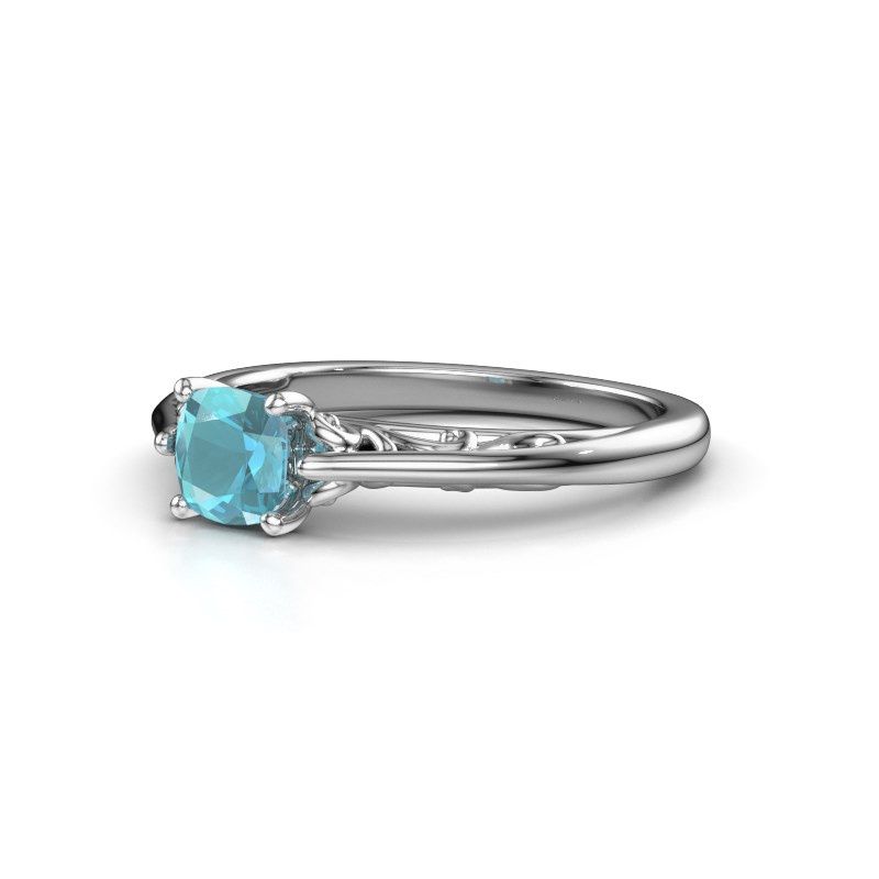 Image of Engagement ring shannon cus<br/>950 platinum<br/>Blue topaz 5 mm