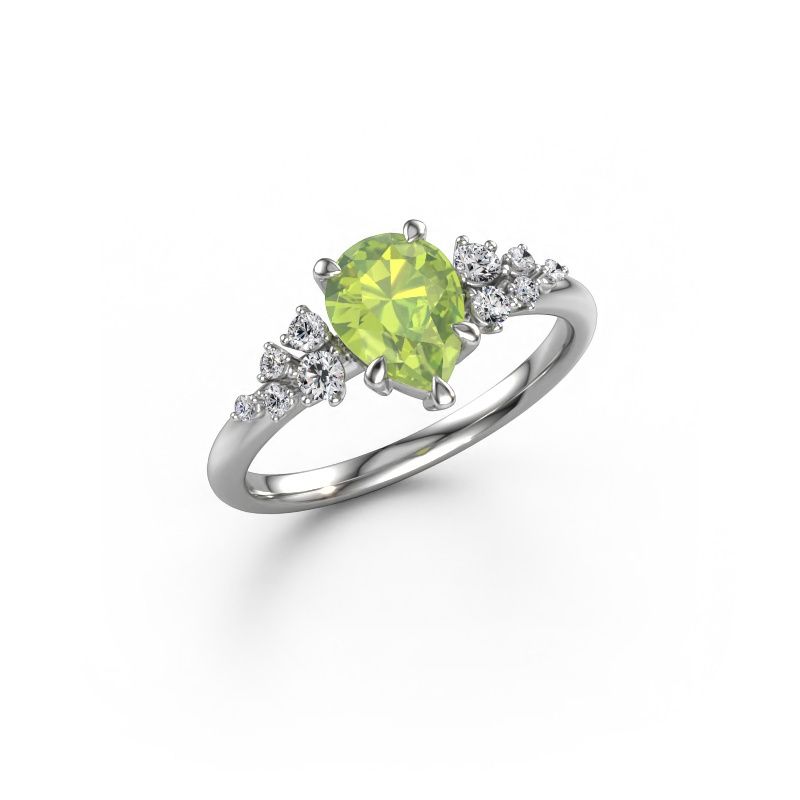 Ring Royce PER 950 platinum peridot 8x6 mm