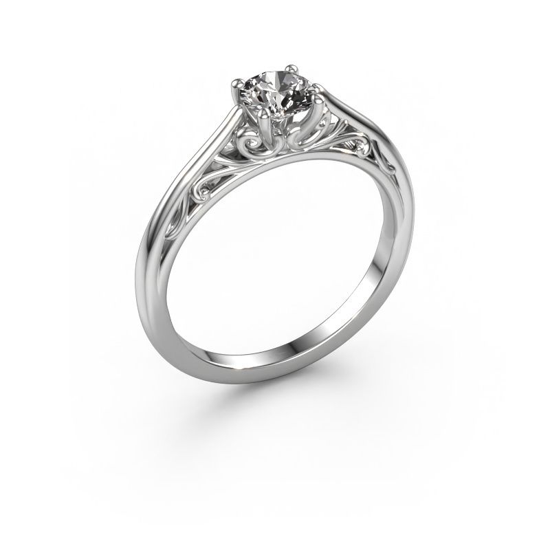 Engagement ring Shannon rnd 950 platinum diamond 0.50 crt