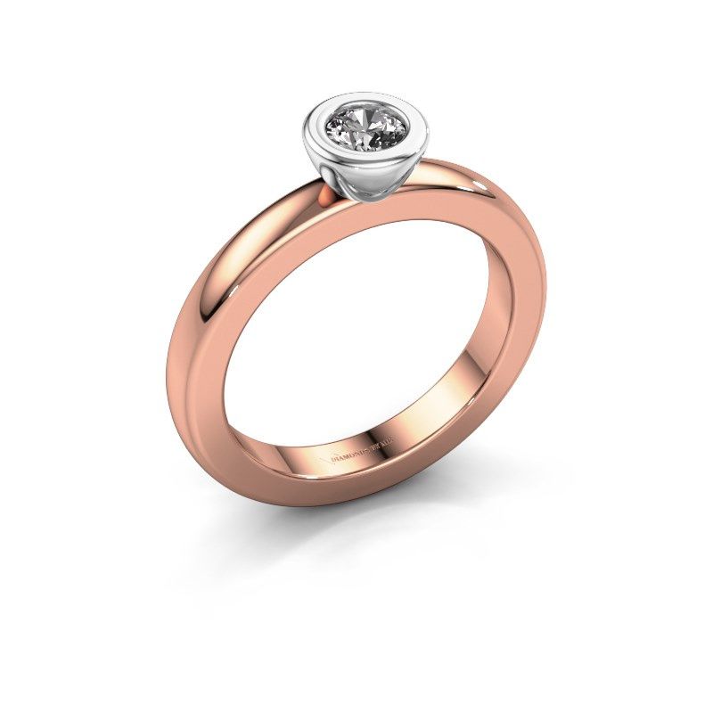 Afbeelding van Stapelring Eloise Round 585 rosé goud diamant 0.25 crt