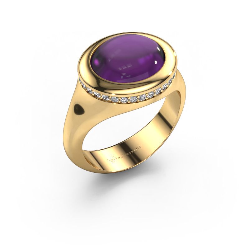 Anello Lesli OVL 585 oro ametista 12x10 mm