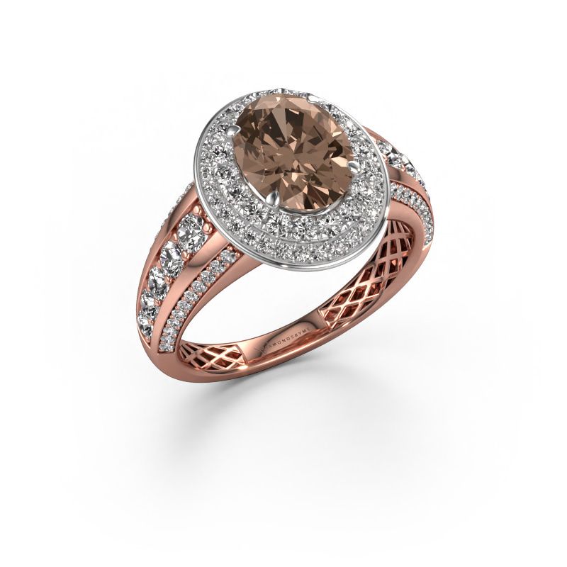 Bague de fiançailles Nancie 585 or rose diamant brun 2.89 crt
