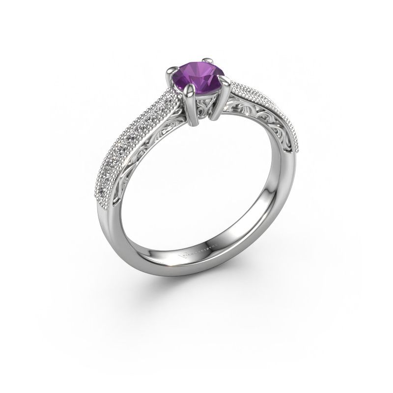 Verlobungsring Shonta RND 950 Platin Amethyst 4.7 mm