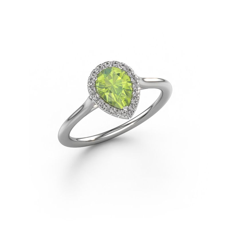 Engagement ring Seline per 1 585 white gold peridot 7x5 mm