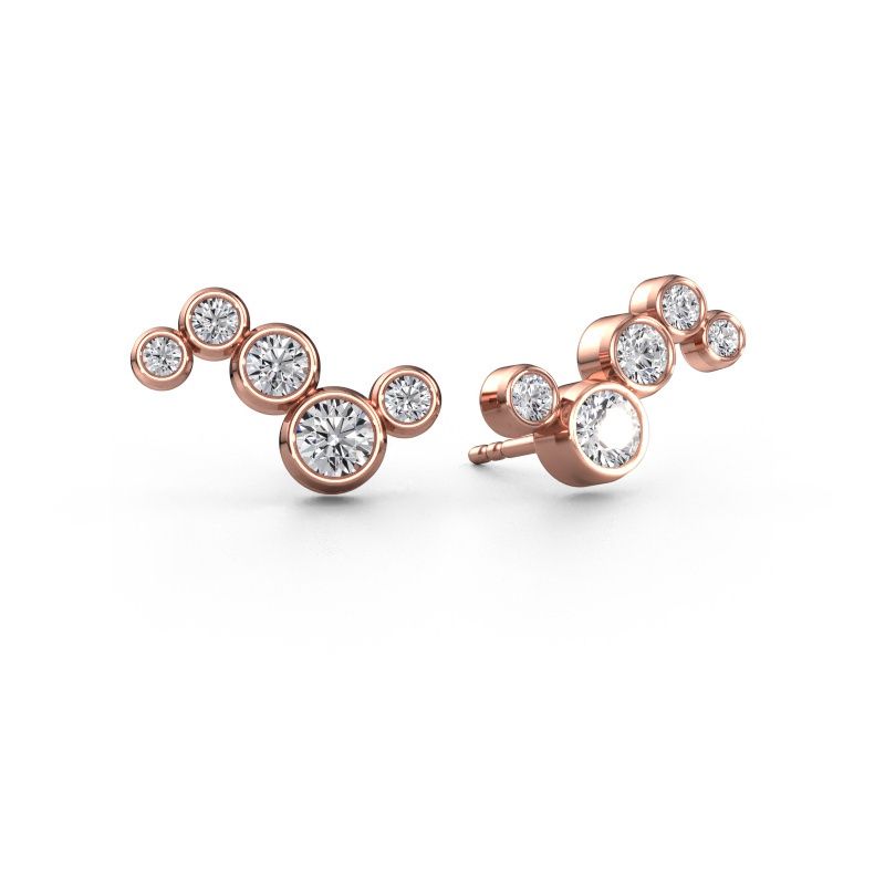 Boucles d'oreilles Ryan 585 or rose diamant synthétique 1.02 crt