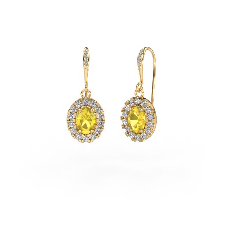 Drop earrings Jorinda 2 585 gold yellow sapphire 7x5 mm