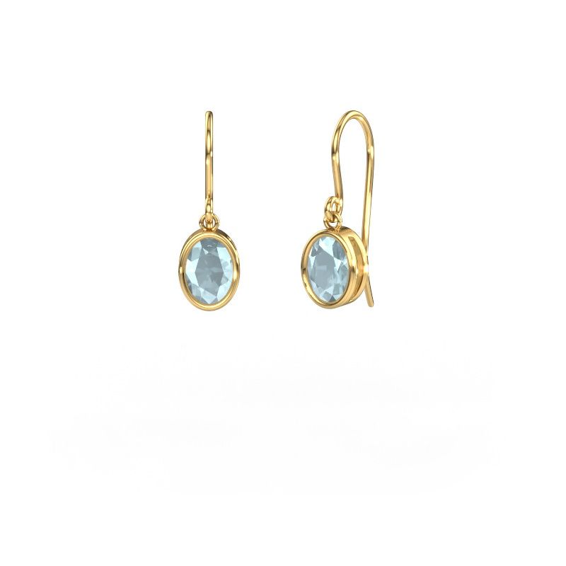 Earrings Lavon OVL 585 gold aquamarine 7x5 mm