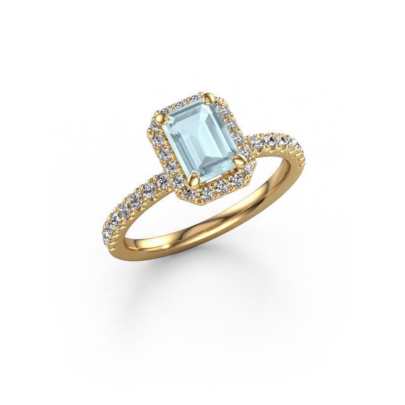 Engagement ring Miranda EME 585 gold aquamarine 7x5 mm