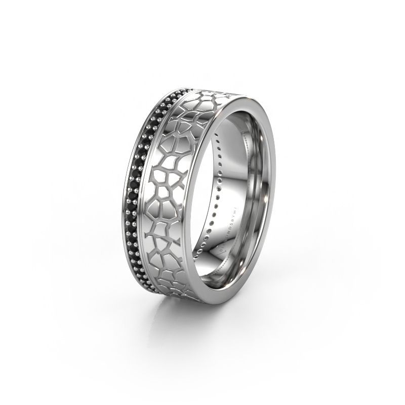 Wedding ring WH2070L17C 950 platinum black diamond ±0.28x0.09in