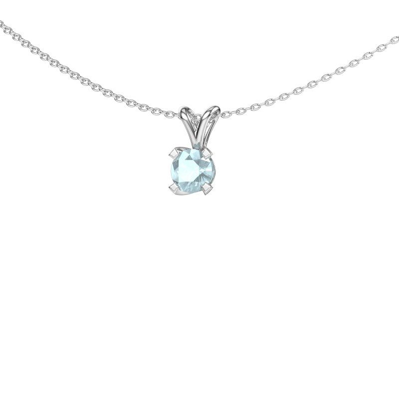 Pendentif Eva 950 platine aigue-marine 5 mm