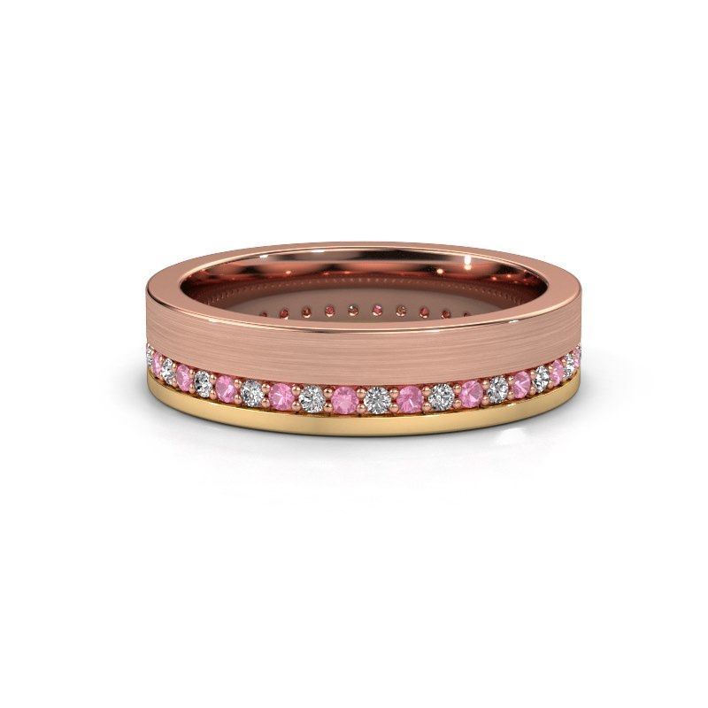Image of Wedding ring WH0303L15BPM<br/>585 rose gold ±5x2 mm<br/>Pink sapphire 1.3 mm
