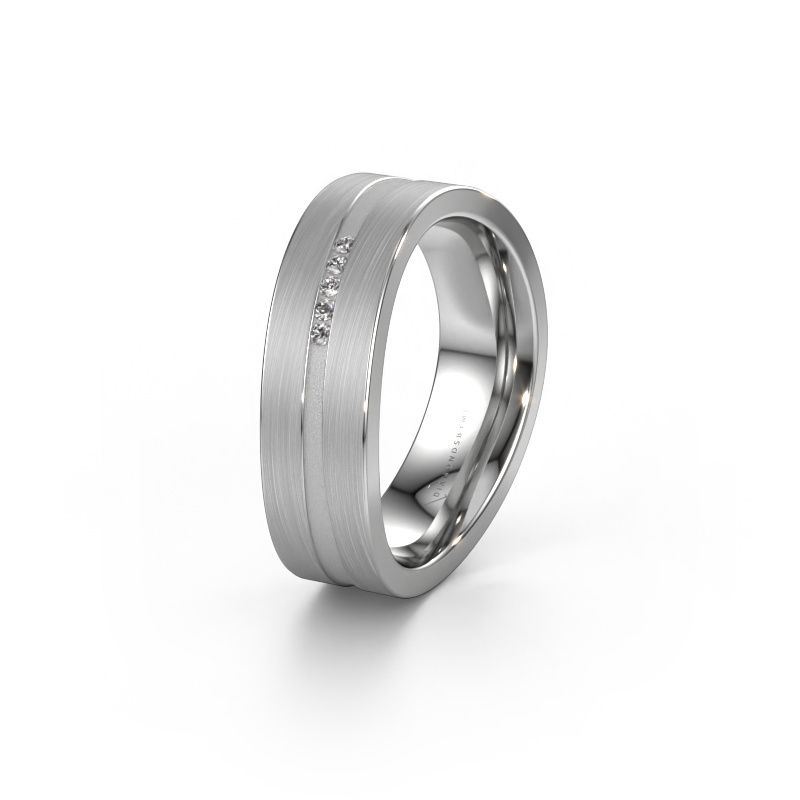 Wedding ring WH2019P 950 platinum lab-grown diamond ±6 x 2 mm