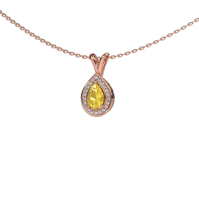 Pendant Barbar 585 rose gold yellow sapphire 6x4 mm
