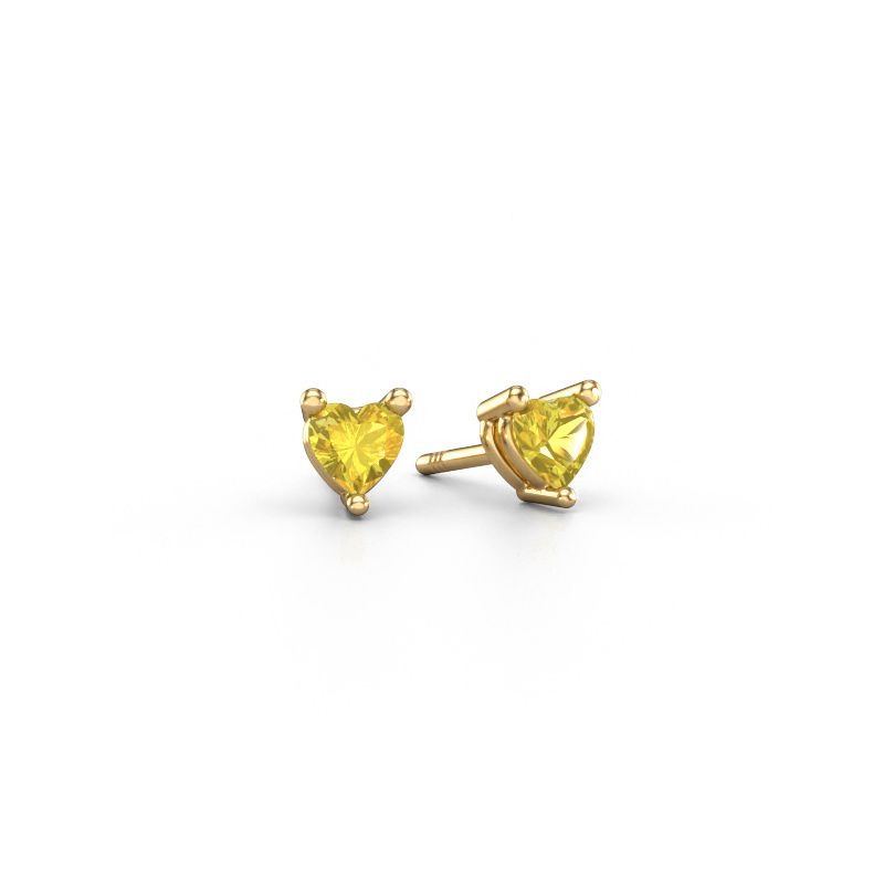 Stud earrings Garnet 585 gold yellow sapphire 4 mm