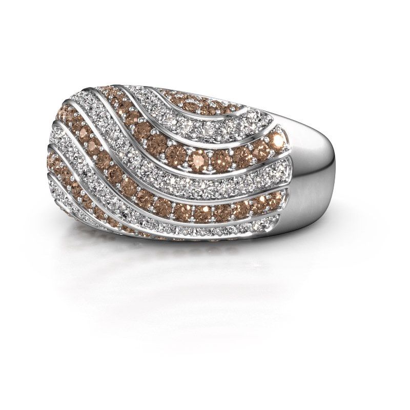 Afbeelding van Ring Sonia<br/>585 witgoud<br/>Bruine Diamant 1.553 Crt